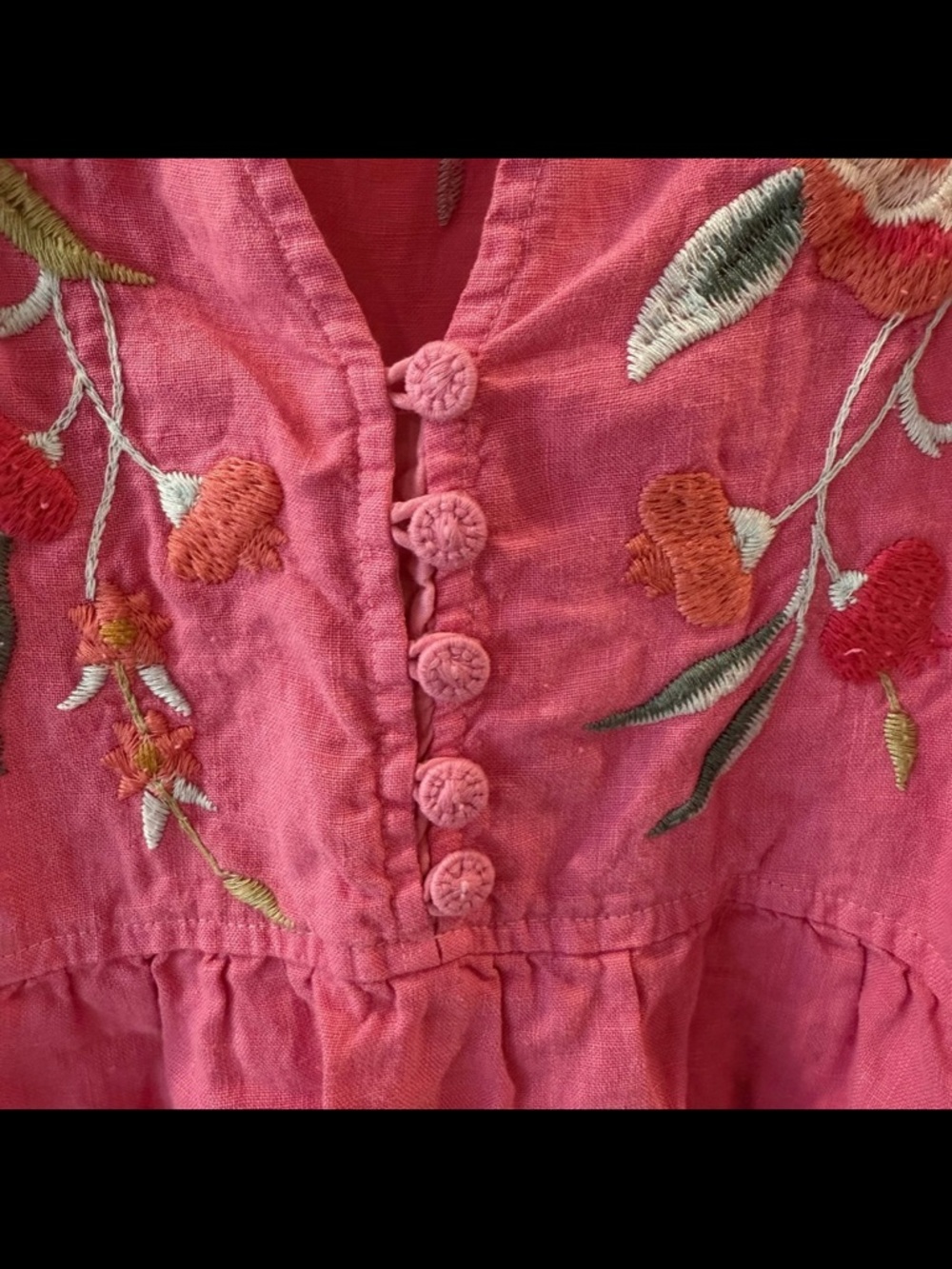 Johnny Was Joya embroidered linen tank dress in pink size small - Picture 3 of 8